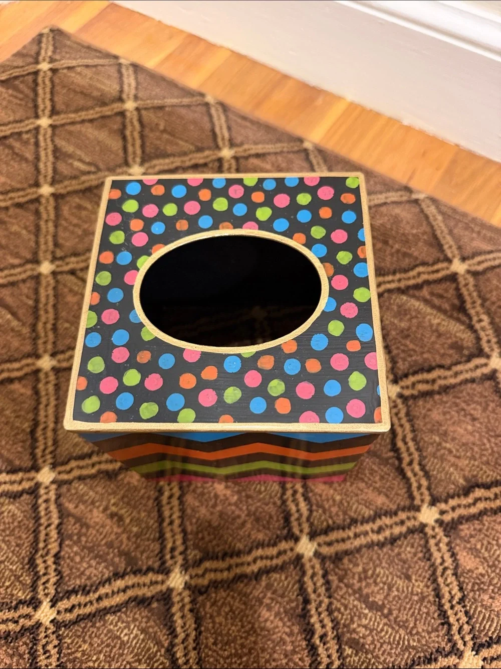 Mackenzie-Childs Trampoline Boutique Tissue Box Cover